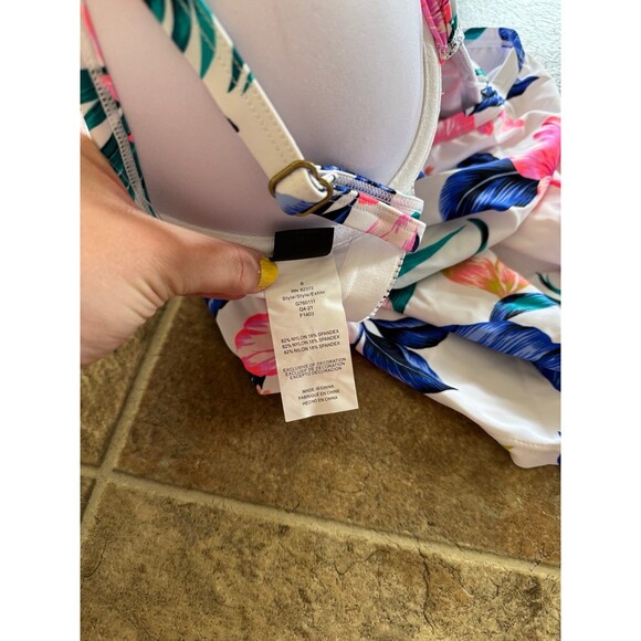 Island Escape Scorpio Underwire Tankini Top Dream On White Size 6 - Picture 9 of 9